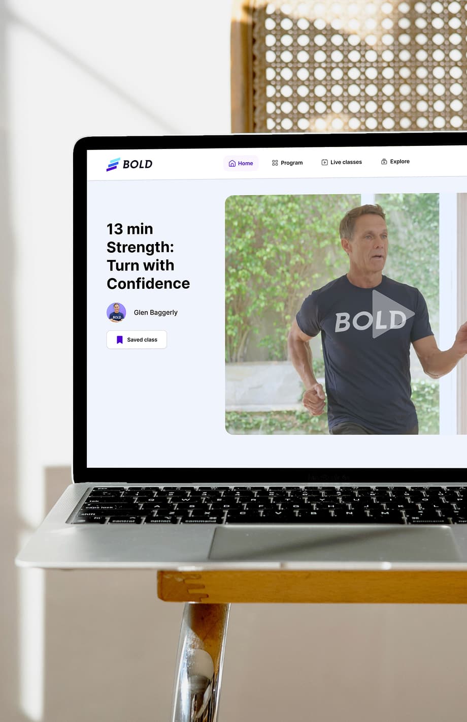 Laptop featuring a Bold lesson with trainer Glen Baggerly